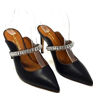 Kurt Geiger London leather  rhinestone-embellished pumps